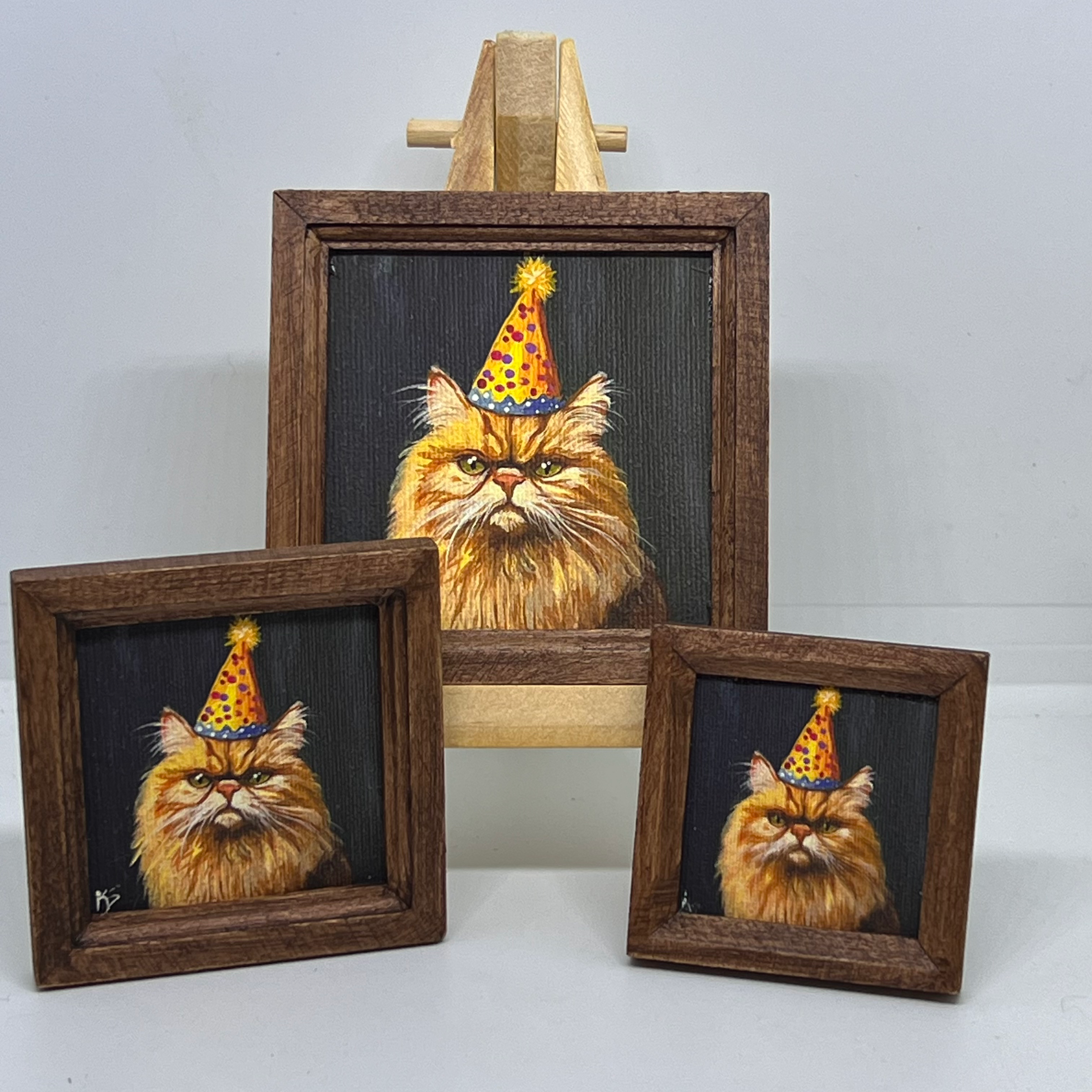 Miniature Grumpy B-Day Cat
