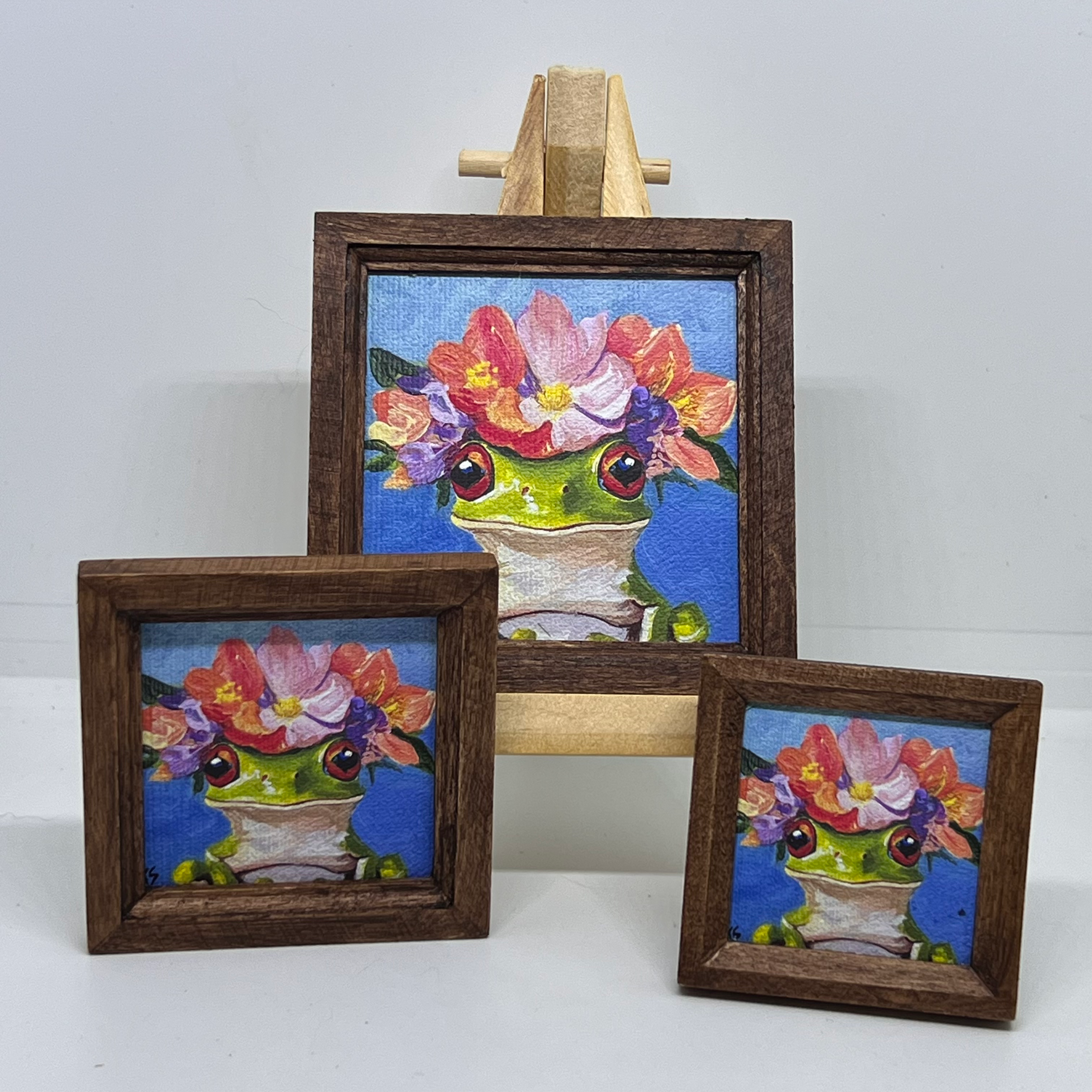 Miniature Frog w/ Flowers Set