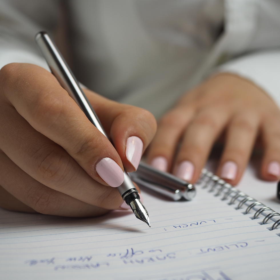 jotting on paper