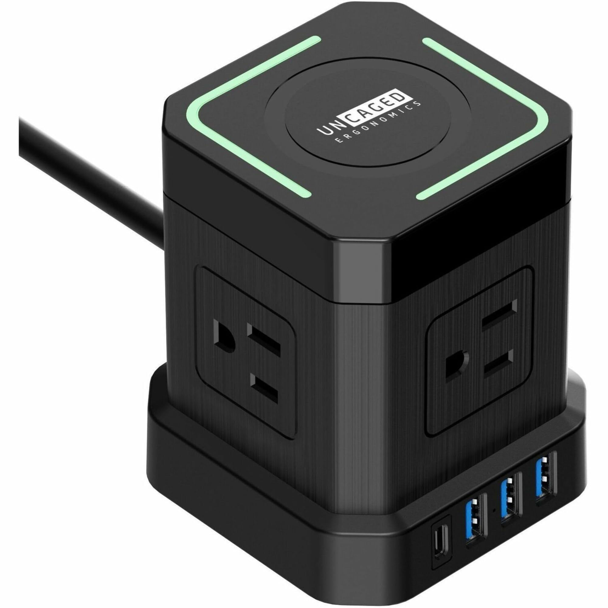 Wireless Charger Cube Power Strip with USB Ports Surge Protection 10ft Extension