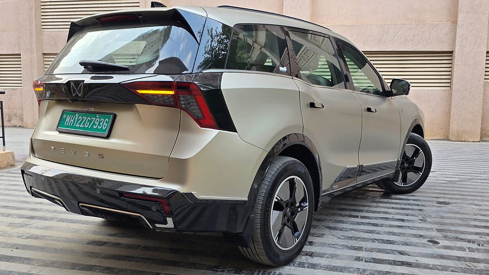 Close-up of Mahindra XEV 9S with glossy PPF finish showing shine and scratch protection at Crankit Automotive Pune