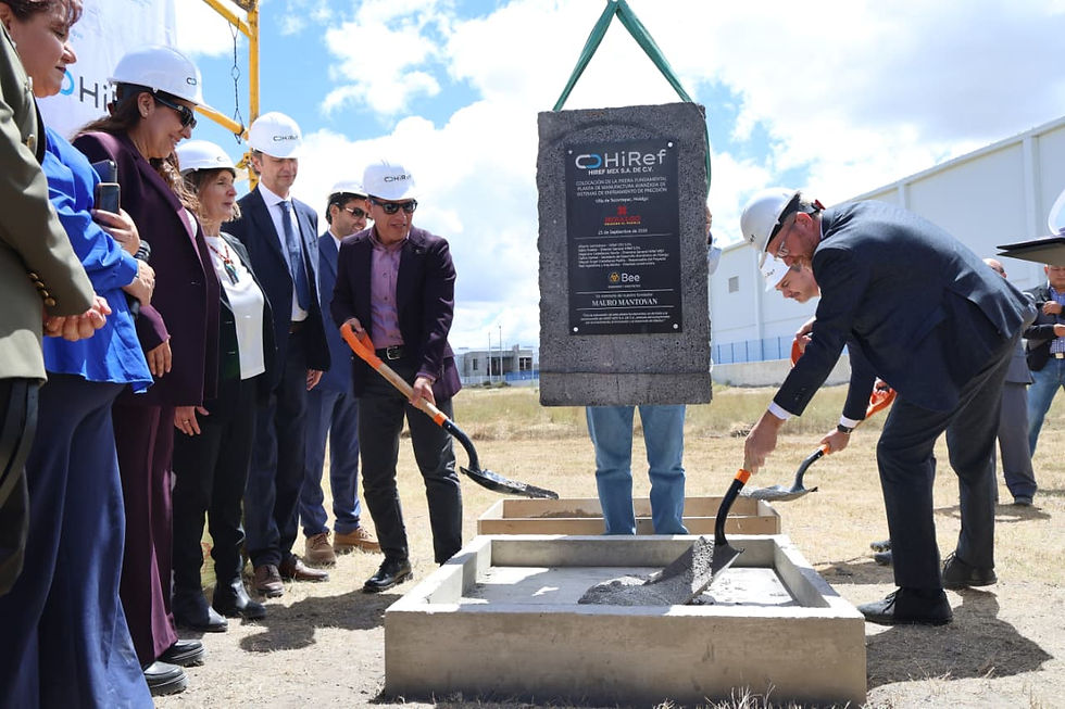 Colocan primera piedra de la empresa italiana Hi-Ref en Hidalgo