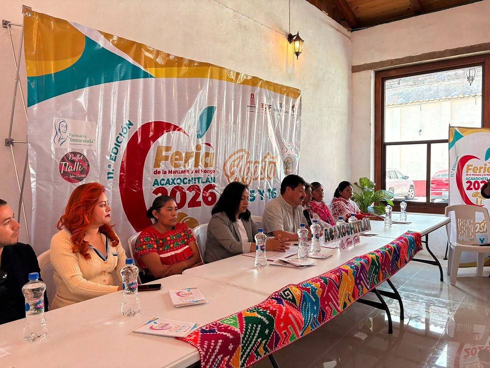 Presentan la Feria de la Manzana y el Hongo Acaxochitlán 2026