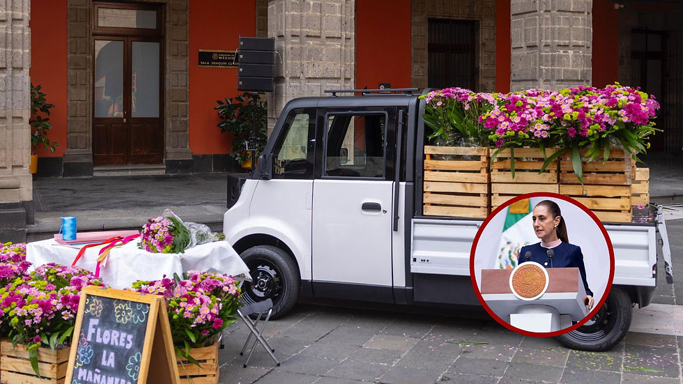 Presenta Claudia Sheinbaum el minivehículo eléctrico Olinia en México