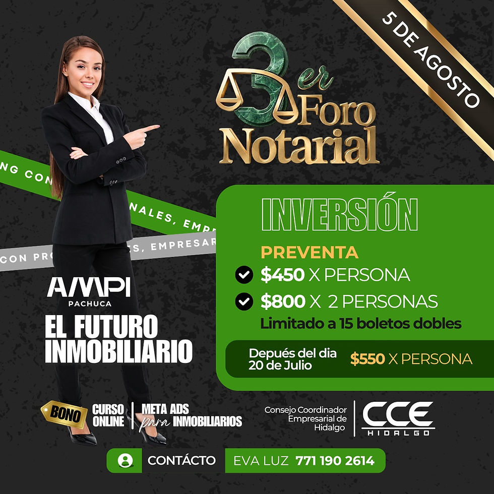 Anuncian el 3er Foro Notarial en Pachuca para el 5 de agosto