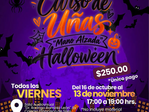 Lanza Pachuca Curso de Uñas Mano Alzada con temática Halloween