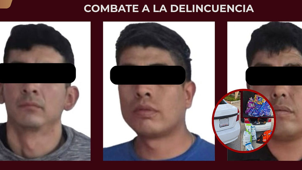 Detiene Seguridad Pública a tres sujetos tras robo a negocio en Epazoyucan