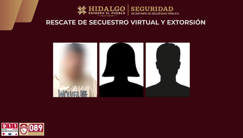 Rescata la SSPH a tres personas víctimas de secuestro virtual
