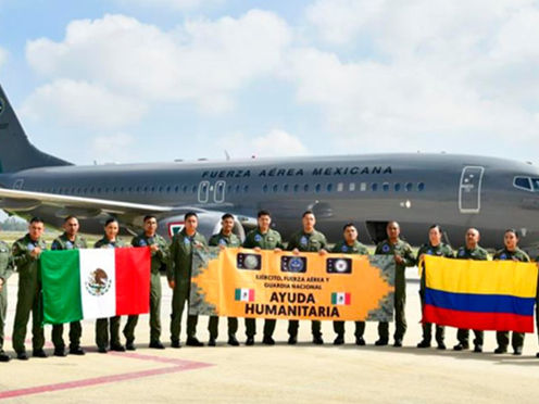 Envían ayuda humanitaria de México a Colombia tras sismo