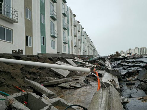 Calles inundadas en México tras emitirse una alerta por lluvias intensas.