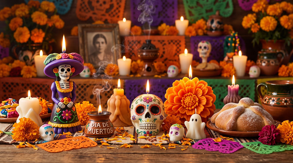 Impulsa Huasca a las mujeres con taller de velas de Día de Muertos