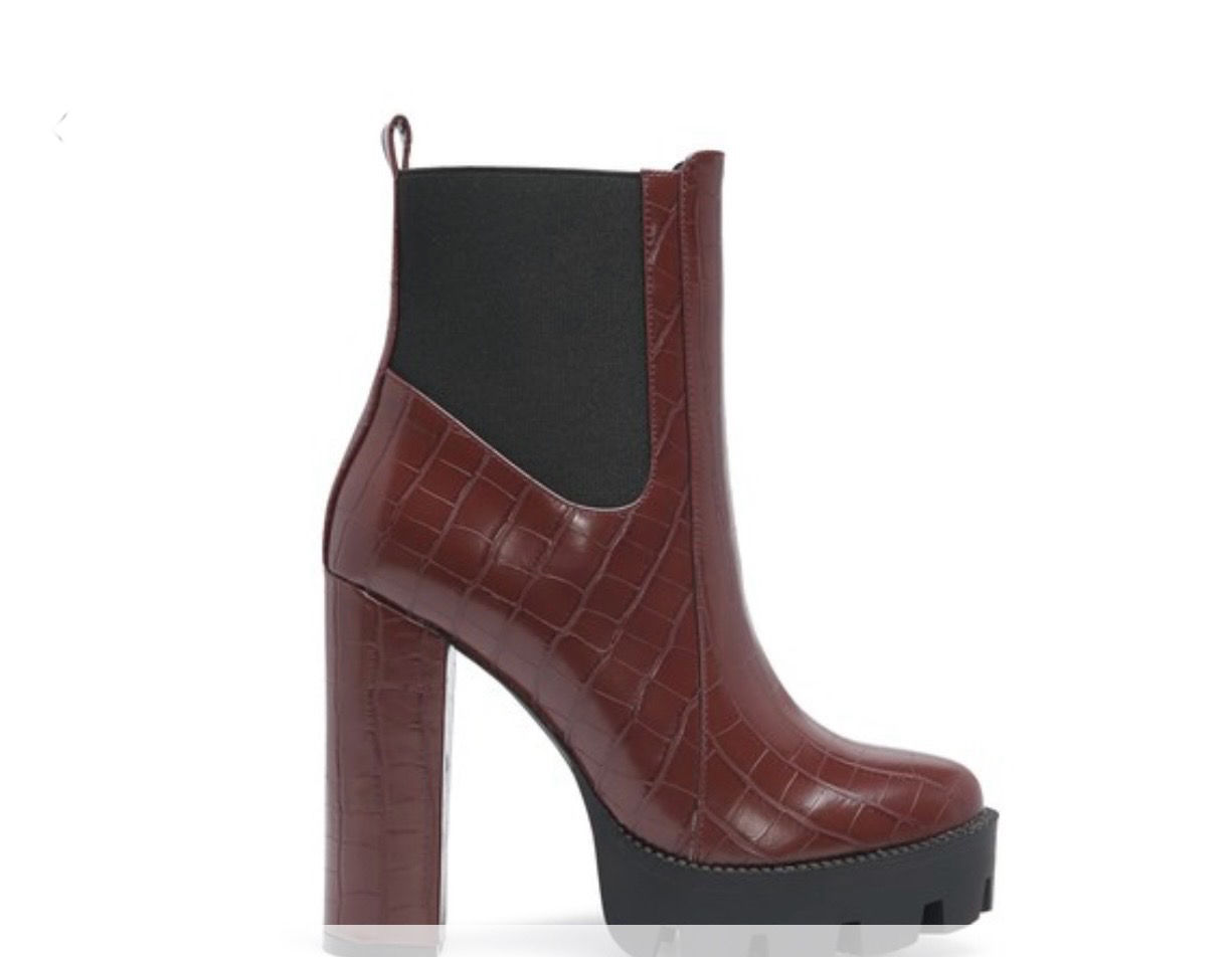 CROCK PRINT BLOCK HEEL