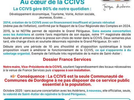 Saint-Astier, au cœur de la CCIVS.