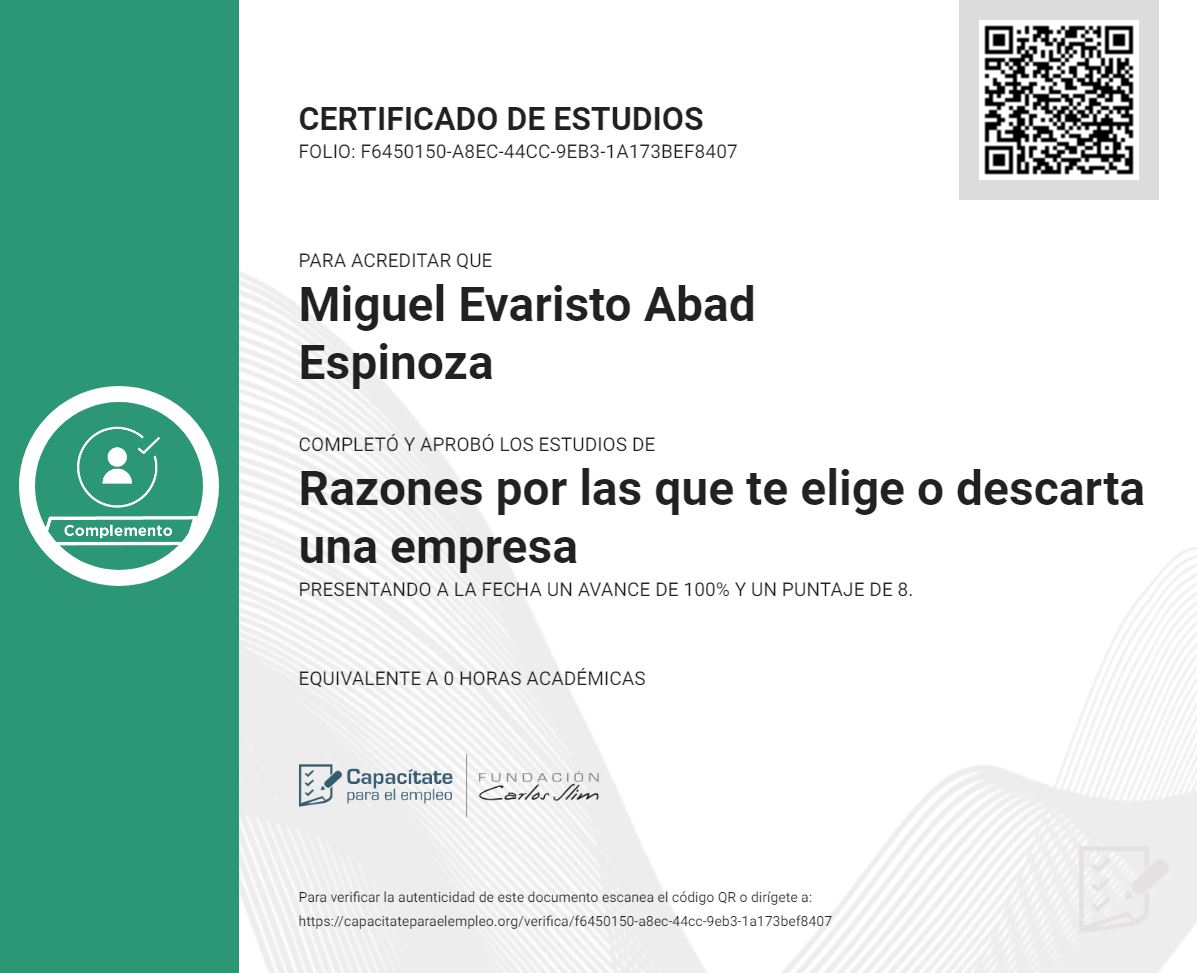 Razones para que te elige o descarta una empresa.JPG