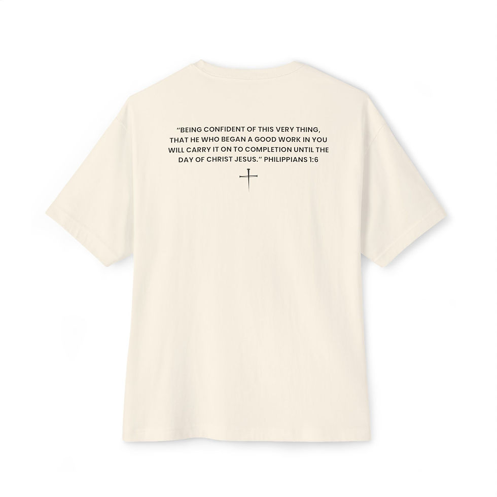 Thumbnail: Christian Oversized Tee: “Fully Saved; Still Growing.”