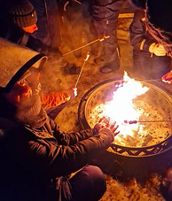Schneemobilausflug Lagerfeuer-Stop