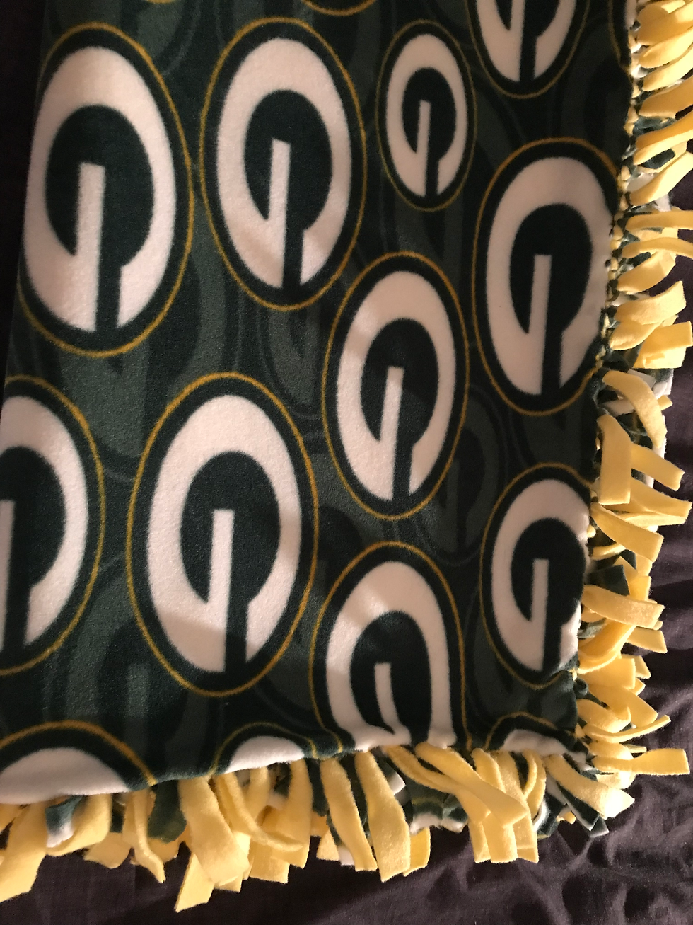 Thumbnail: Green Bay tie blanket 