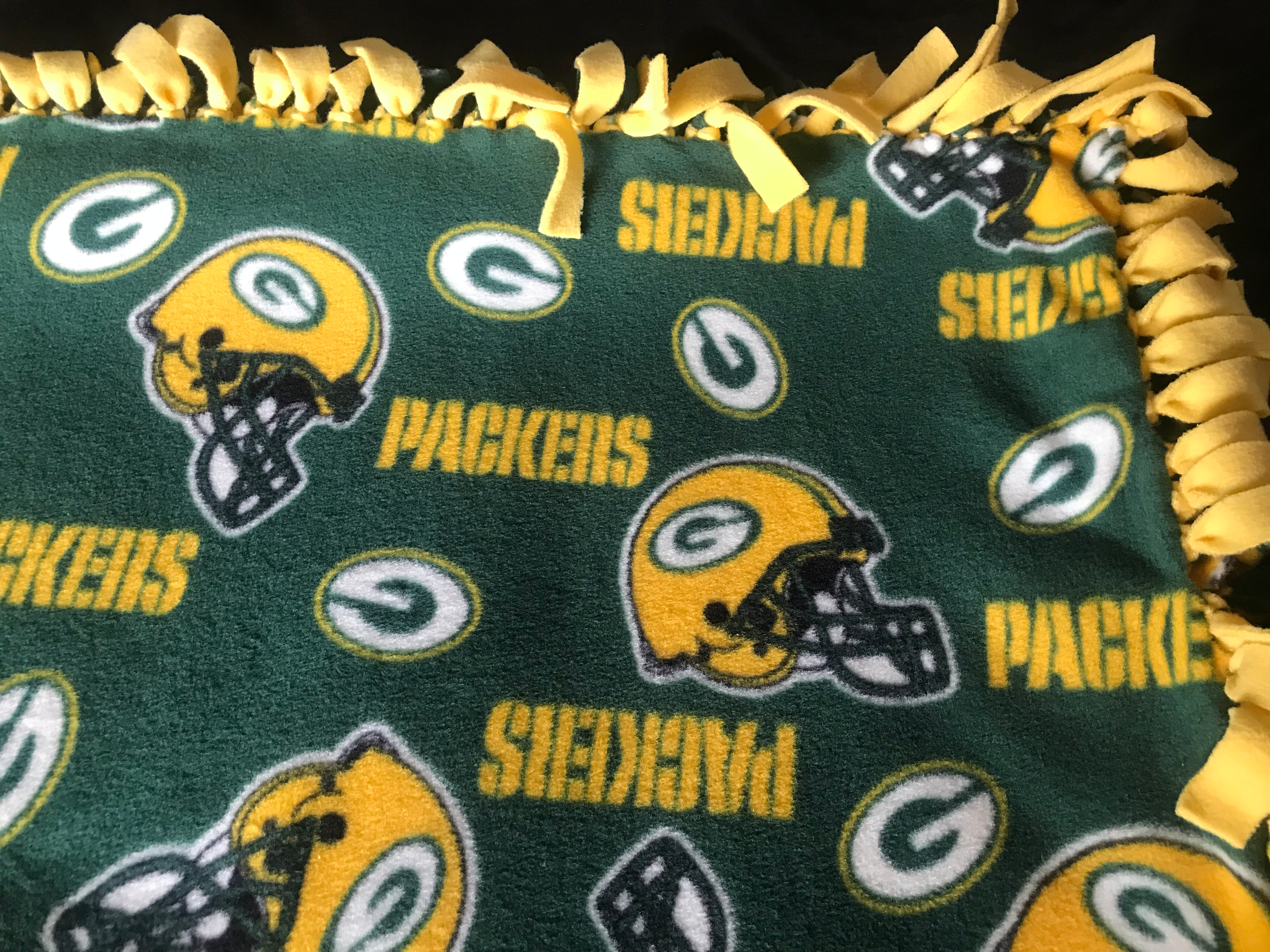 Green Bay tie blanket 
