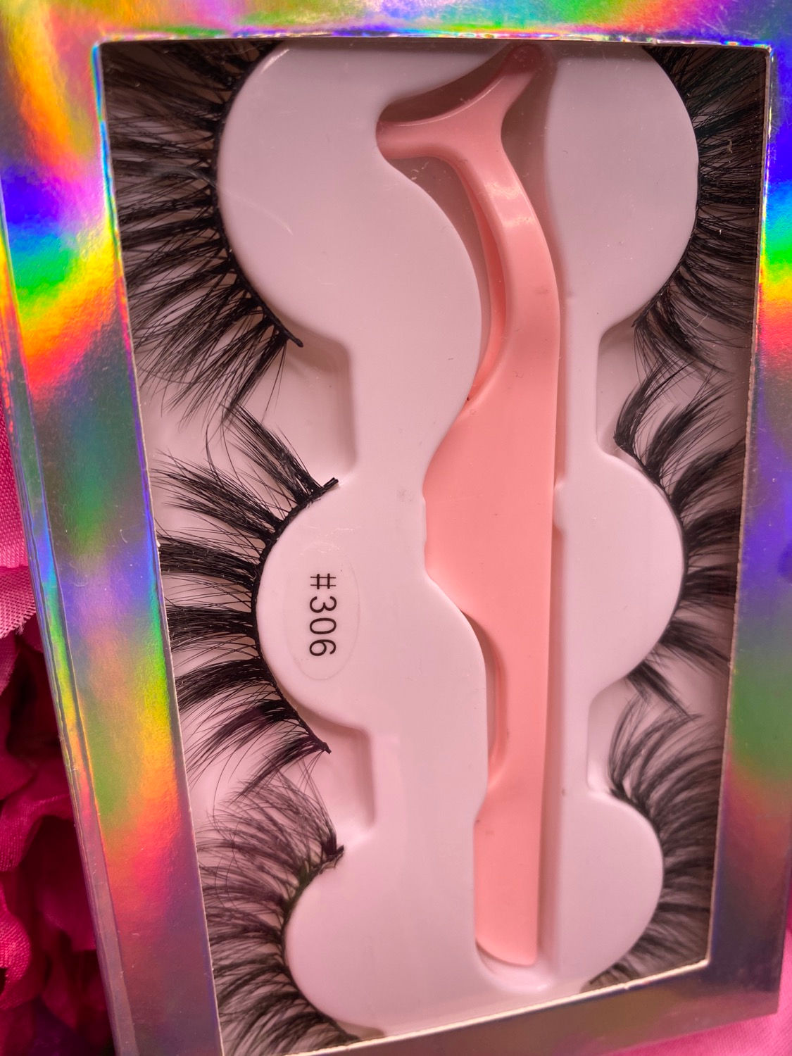 306 style: 3 lash strips w/tweezer 
