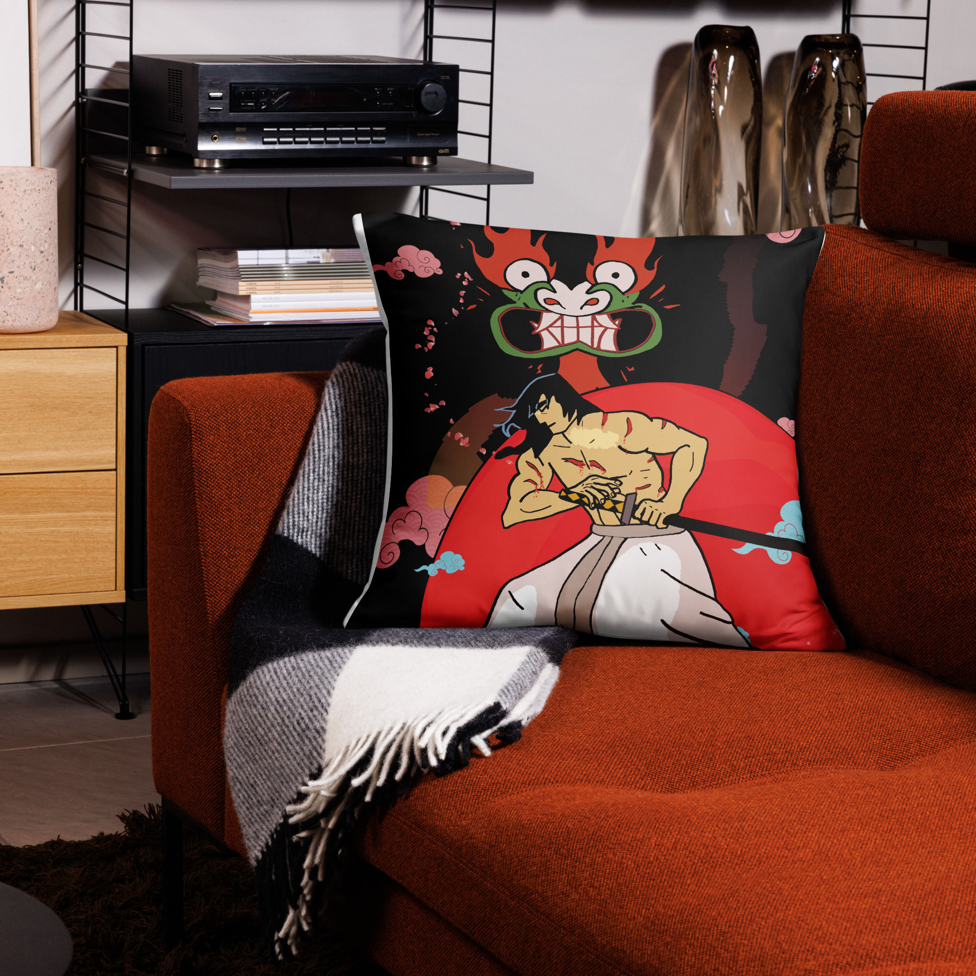 Samurai Jack & Aku Basic Pillow