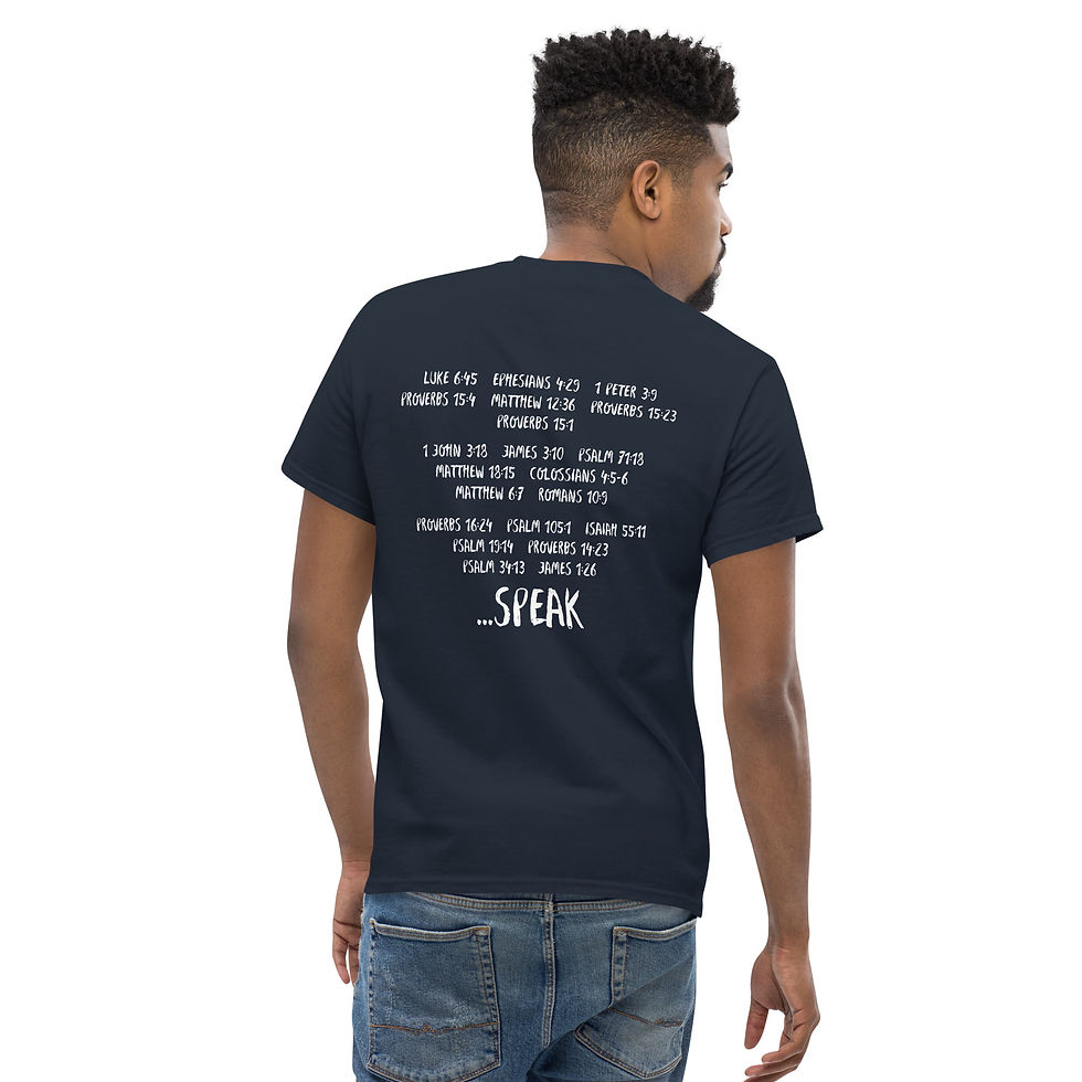 Thumbnail: "SPEAK" with Bible Verses on Back of Tee Unisex classic tee