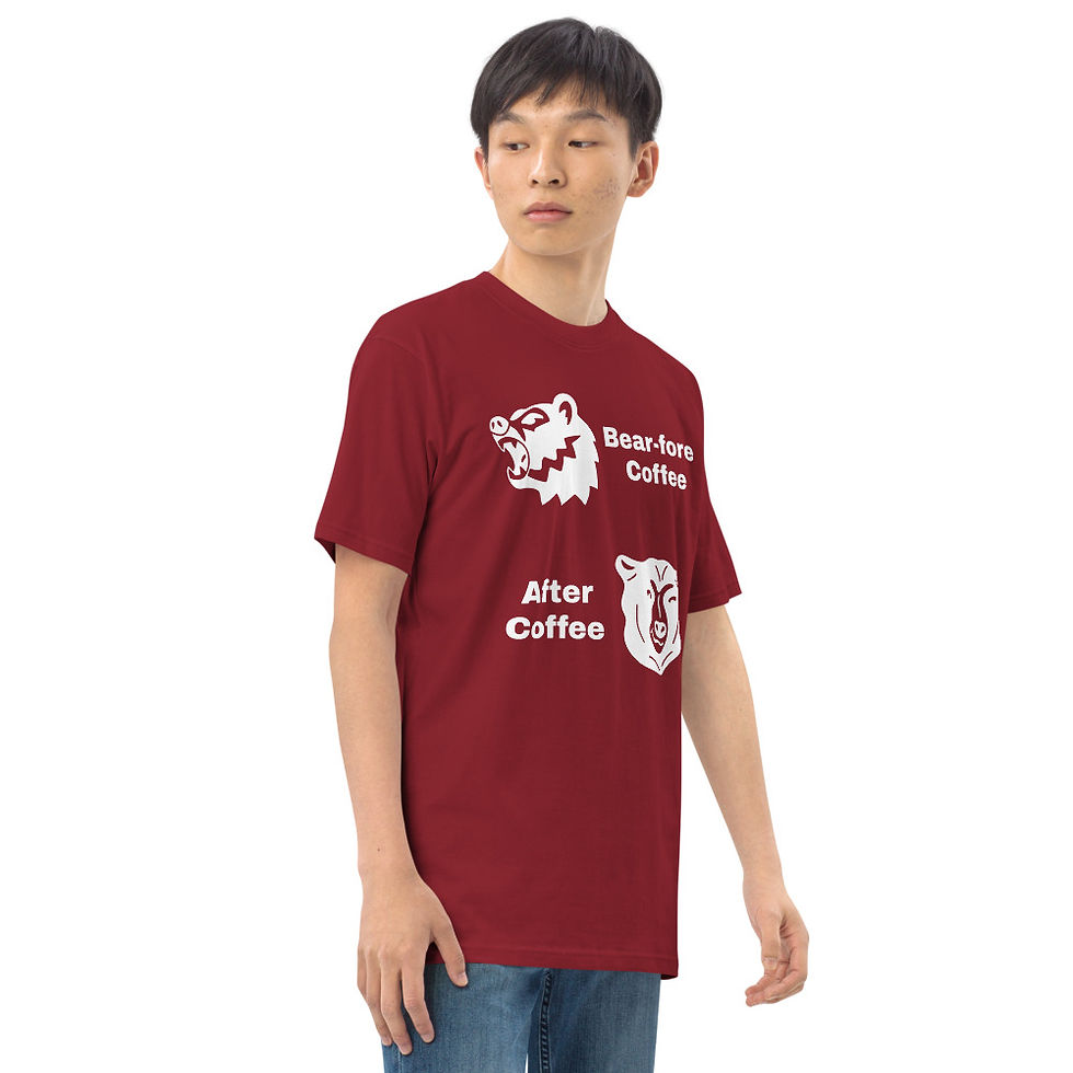 Thumbnail: White Print Bear-fore Coffee Men’s premium heavyweight tee copy