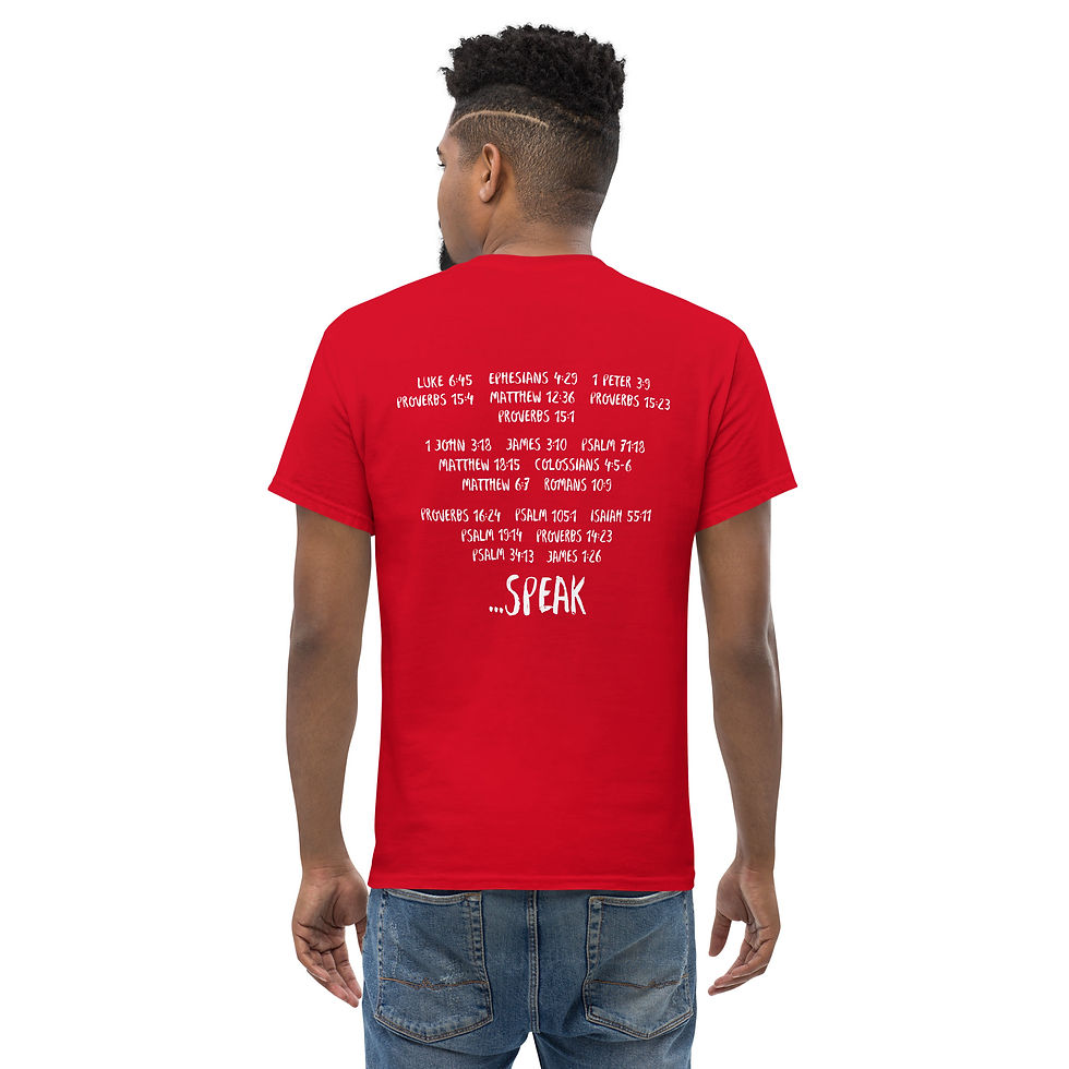 Thumbnail: "SPEAK" with Bible Verses on Back of Tee Unisex classic tee
