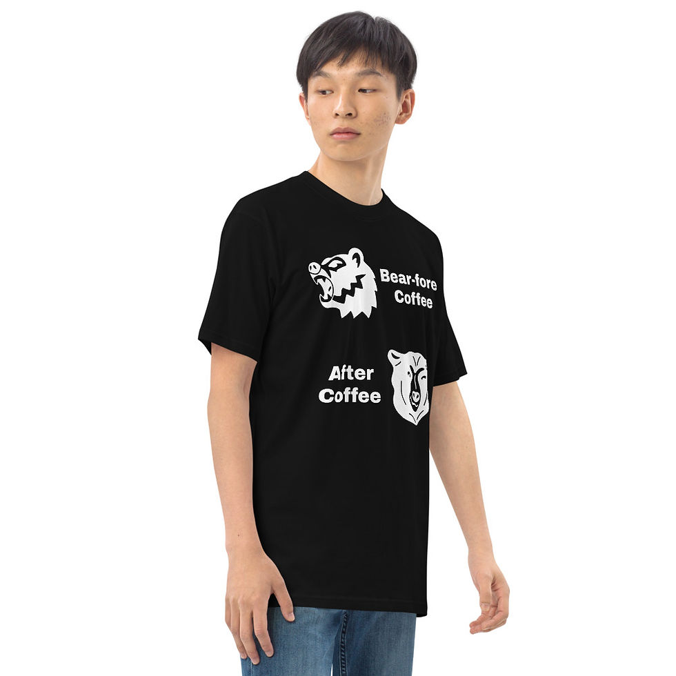 Thumbnail: White Print Bear-fore Coffee Men’s premium heavyweight tee copy