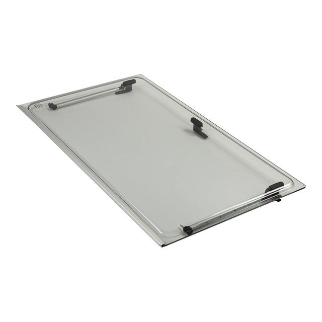 Ausstellscheibe grau S4/S5 900 x 550 mit Click-Clack Aussteller