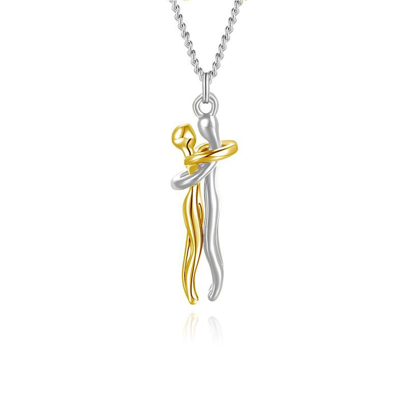 Thumbnail: Fashion Hugging Necklace Jewelry Choker Hug Pendant Chain Men Necklaces For Love