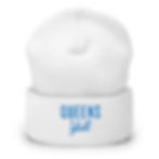 Thumbnail: Queens Y'all Beanie Blue Text white