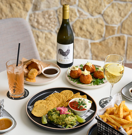 food and drinks platter with wine