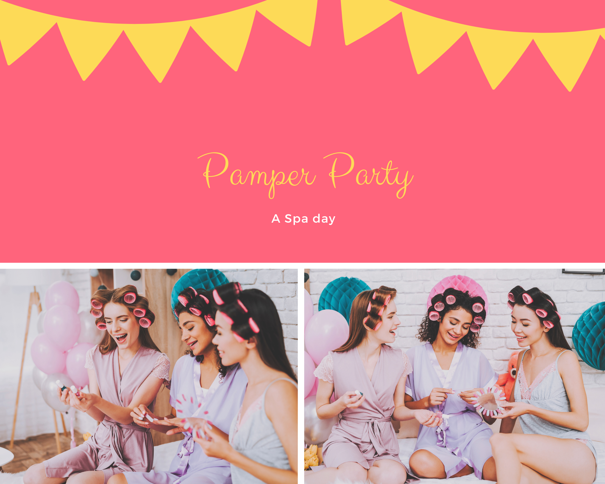 Pink Spa Salon Makeover Themed Party Party Setup Ideas Photo Collage(9).png