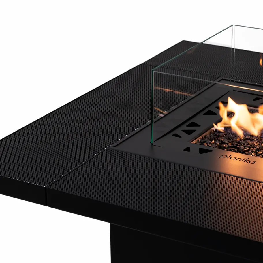 Table haute Planika Square Table High avec brasero à gaz intégré