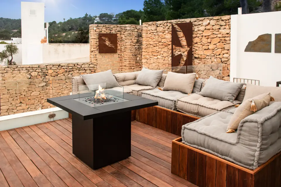 Foyer à gaz mobile Planika Square Table pour terrasse ou jardin