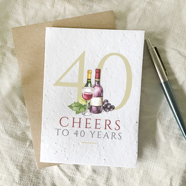 Thumbnail: Wine themed birthday age plantable card - Cheers to...