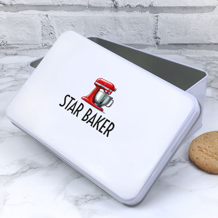Star baker, storage tin baking kitchen gift idea