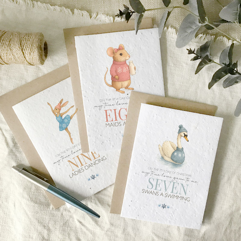 Thumbnail: 12 days of Christmas, multi-pack of 12 fun plantable cards