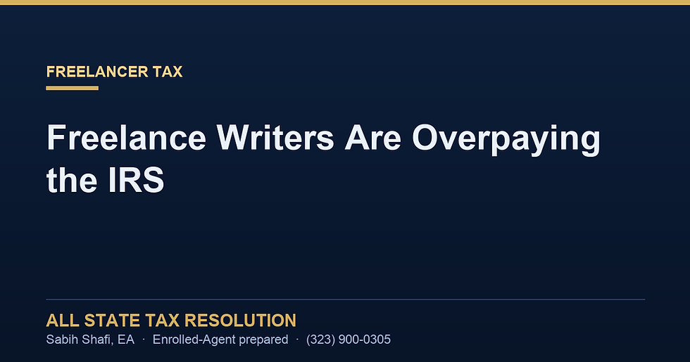 Freelance Writers Are Overpaying the IRS by Thousands - Here Is the Fix
