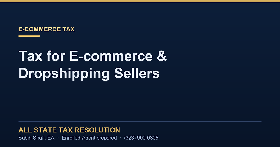 Tax for E-commerce & Dropshipping Sellers: COGS, the 1099-K, and the S-Corp Move