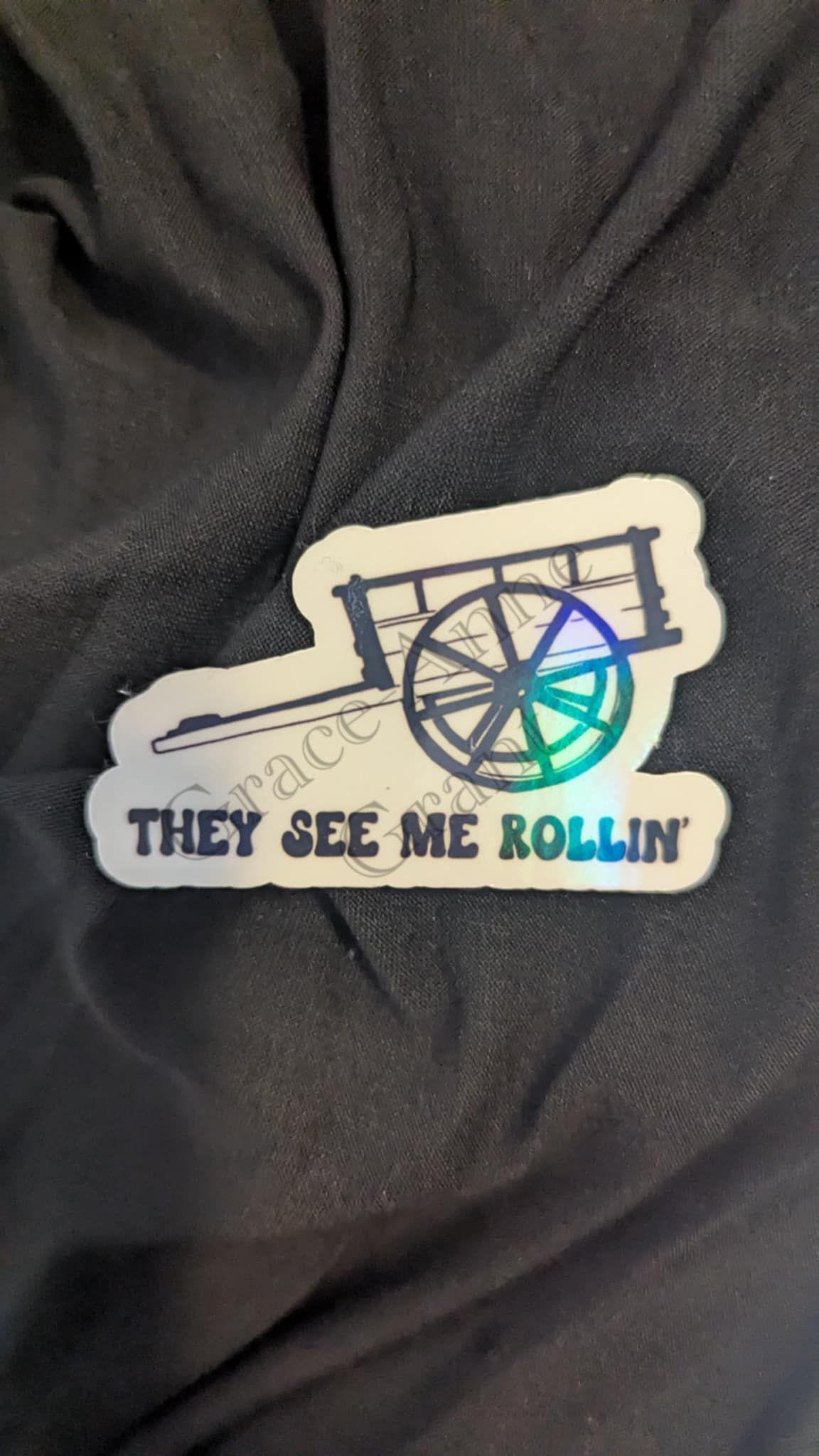 They See Me Rollin Red River Cart Sticker