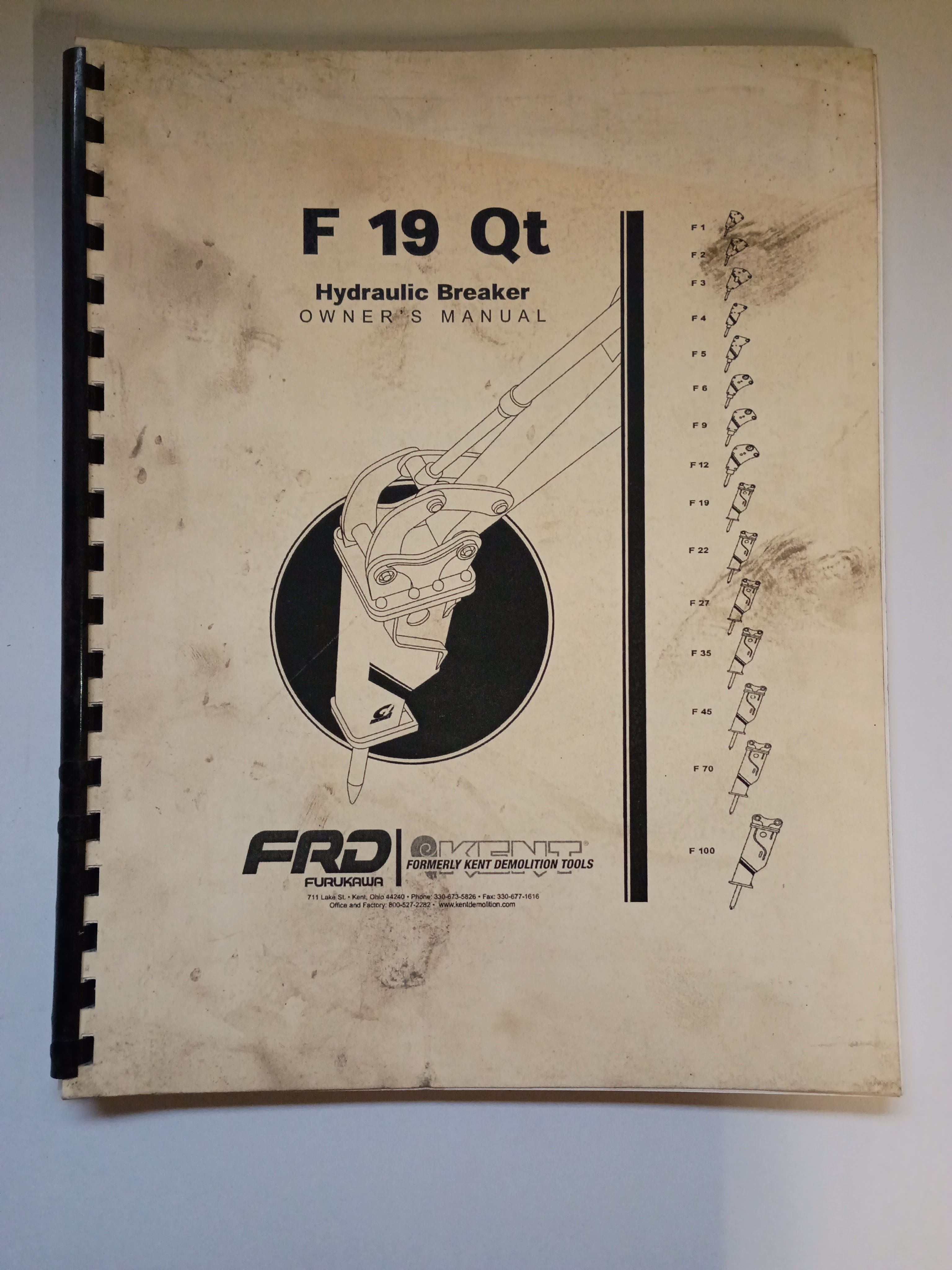 FRD Furukawa F19 QT Hydraulic Breakers Owner's Manual