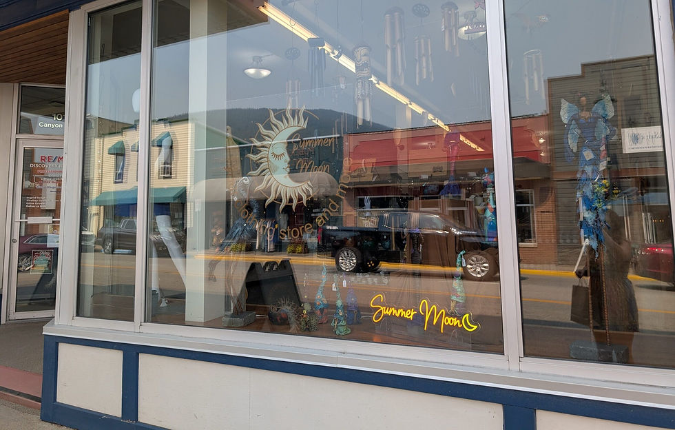 View from street of the Summer Moon Storefront in Creston, BC