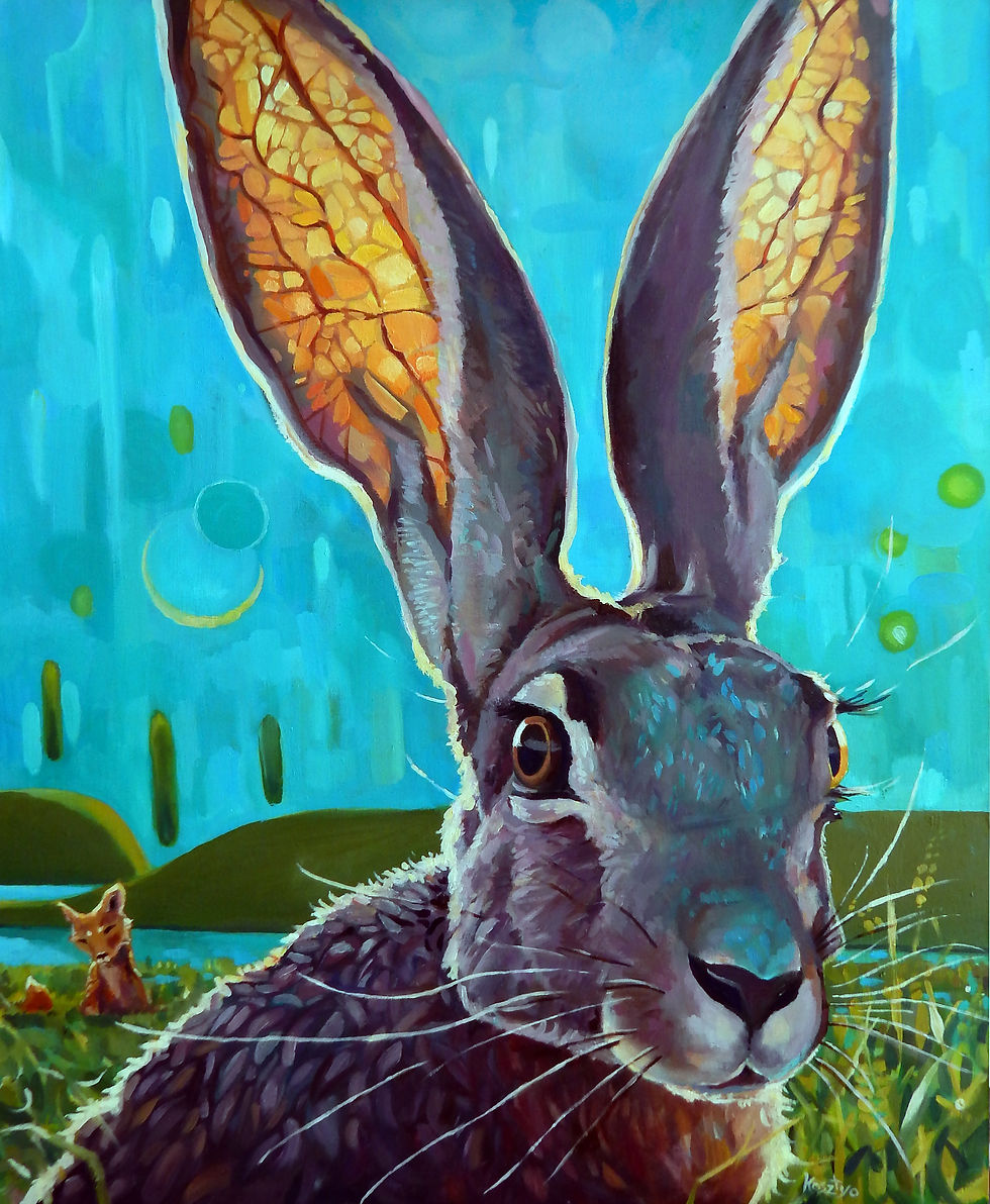 17 rabbit 24 x 18 acrylic on canvas