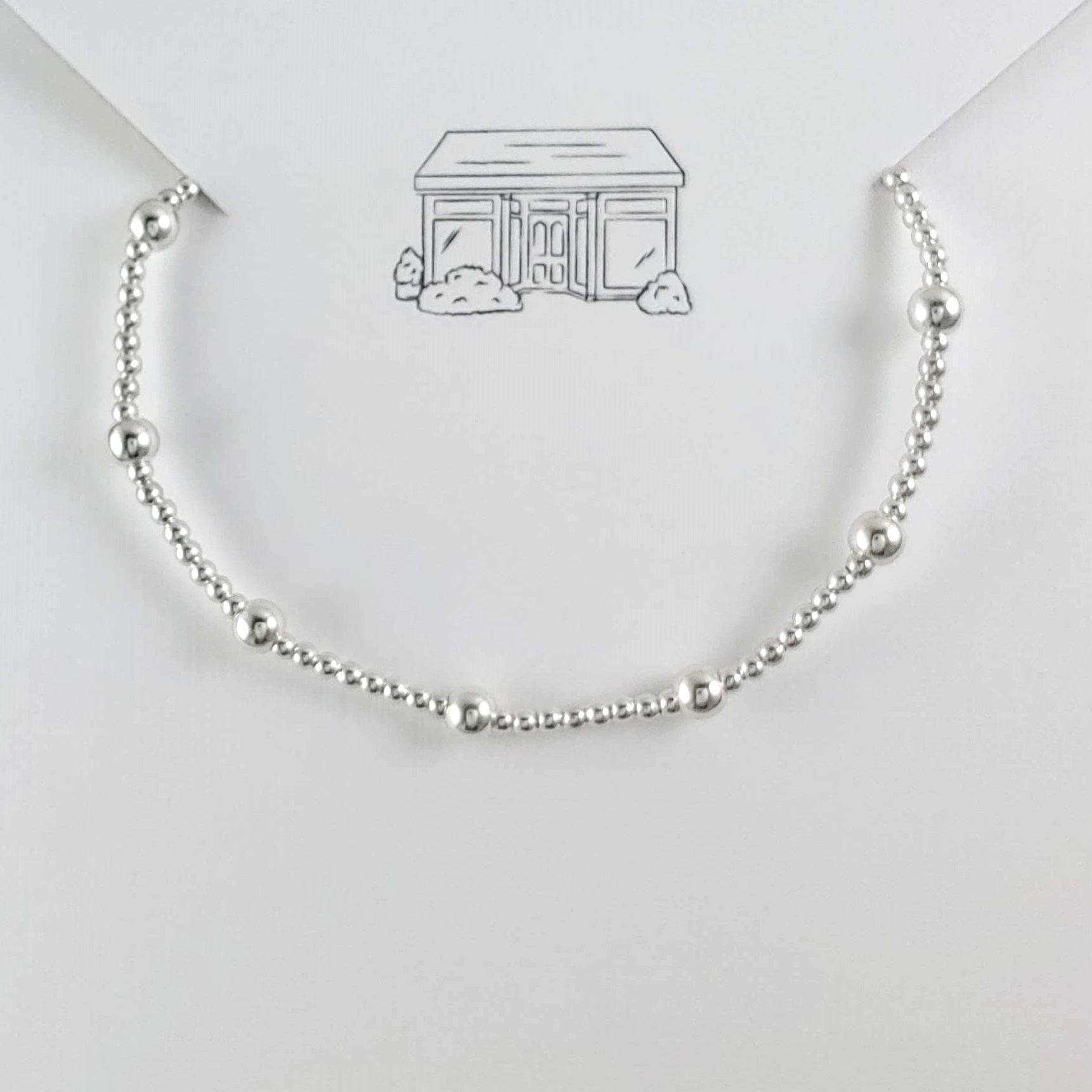 4mm beaded station stretchy bracelet