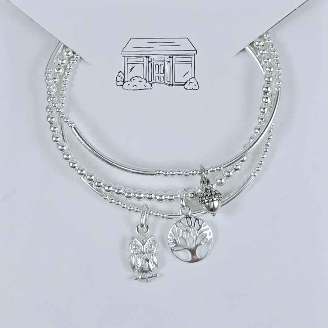 growth, strength & wisdom stretchy bracelet trio