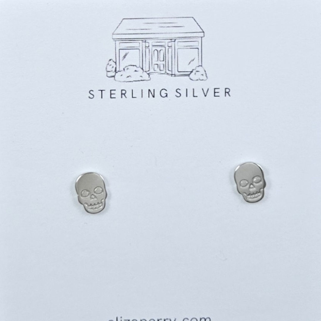 silver skull earrings