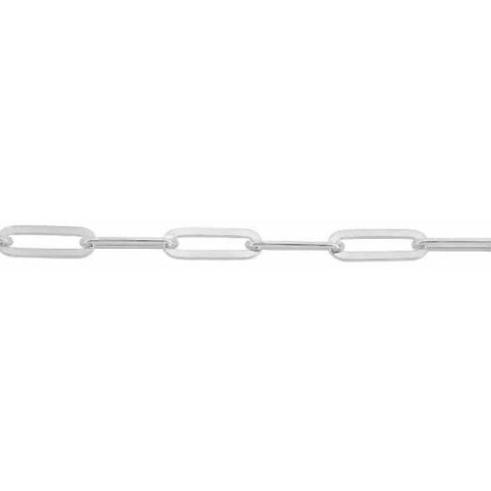 Thumbnail: small silver flat paperclip link necklace