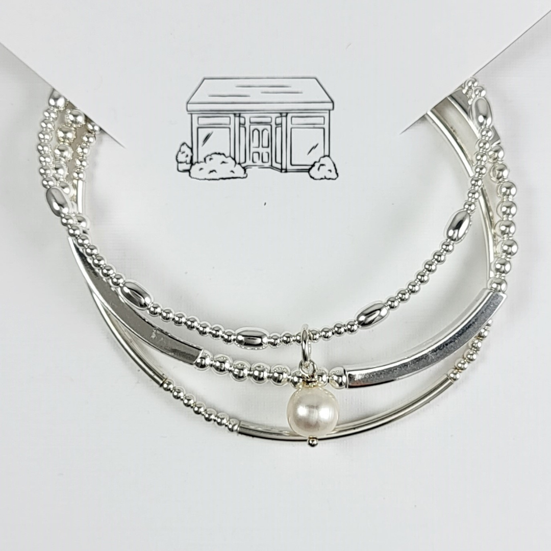 square tubes stretchy bracelet trio