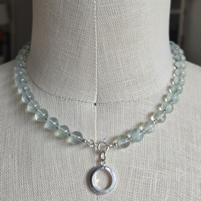 green fluorite & silver necklace